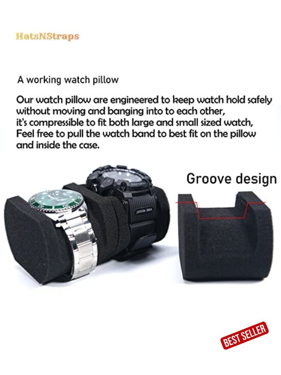 Hard Watch Case Travel Organizer for Men Women Microfiber Lining 3 Slots main image 5